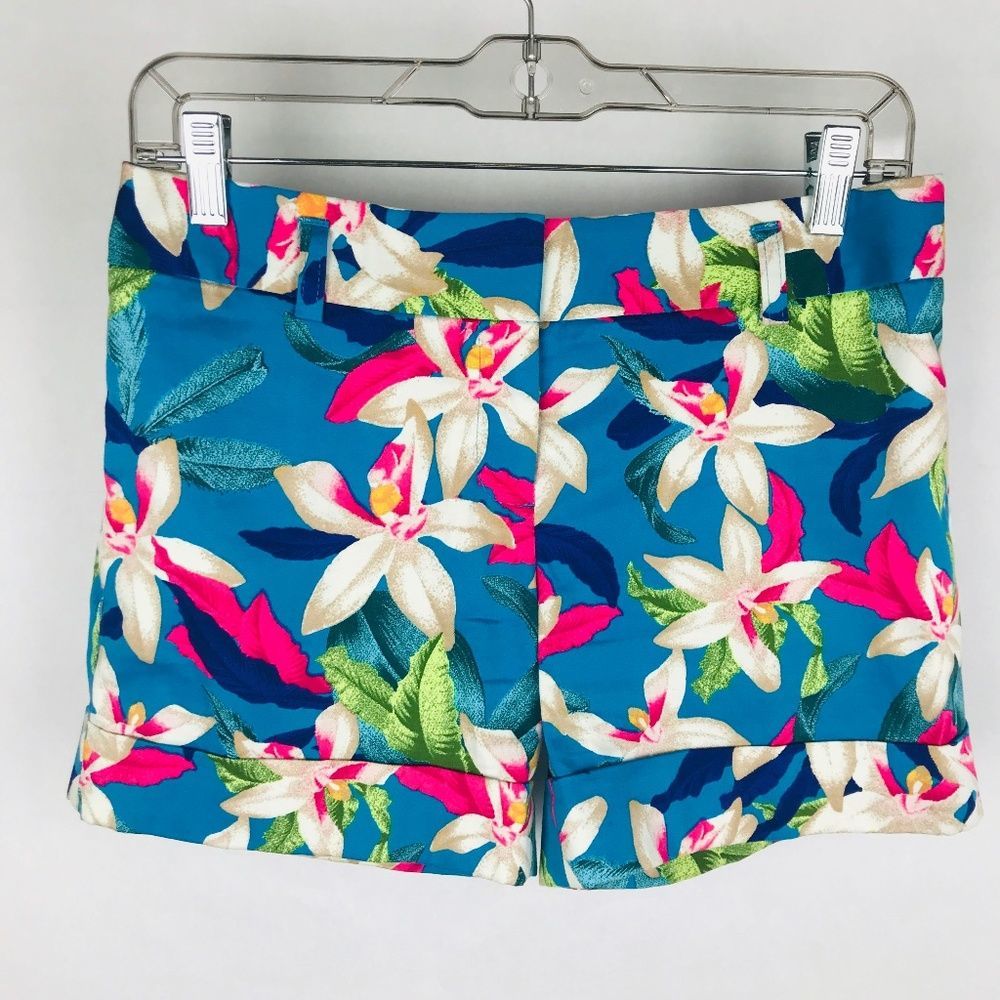 Express Tropical Print Cuffed Shorts